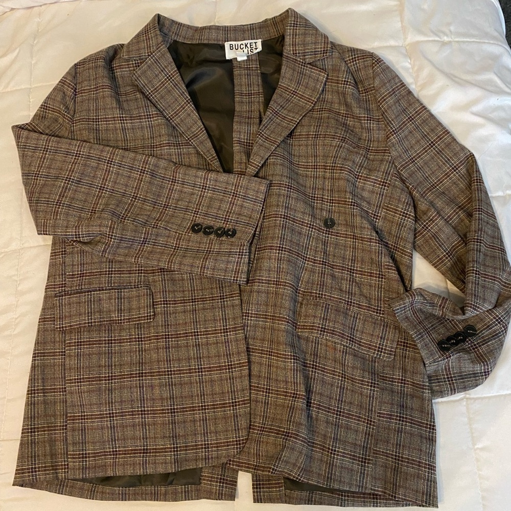 Very oversized plaid blazer womens small